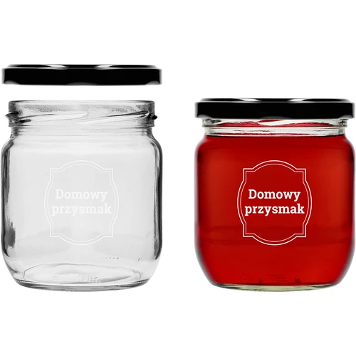 Frasco TO 425 ml com estampado «Delícia caseira» e tampa preta Ø 82 - 3 unidades - 4