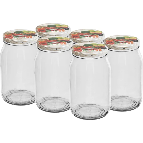 Frasco TO 900 ml com tampa colorida fi82/6 - 6 unid.