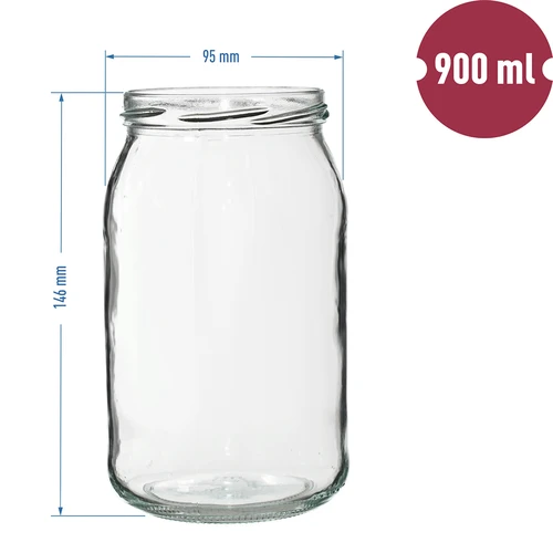 Frasco TO 900 ml com tampa colorida fi82/6 - 6 unid. - 2