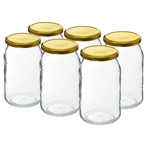 Frasco TO 900 ml com tampa dourada fi 82/6 - 6 unidades - 2