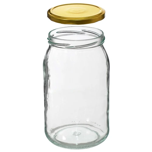 Frasco TO 900 ml com tampa dourada fi 82/6 - 6 unidades - 5