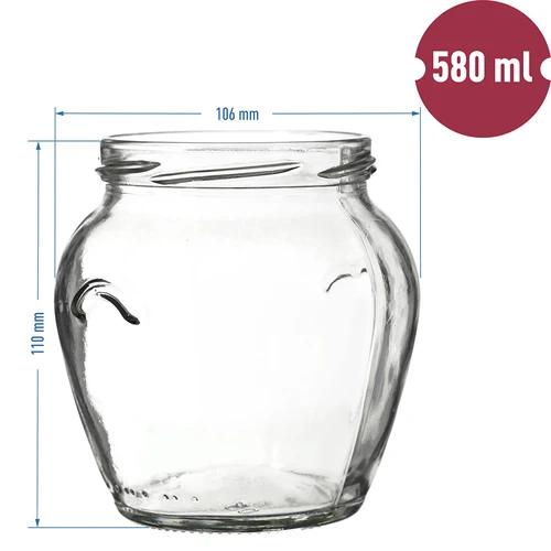 Frasco TO Ânfora 580 ml com tampa colorida fi82/6 — 6 unid. - 6