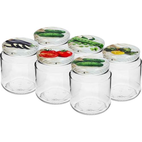 Frasco TO, bojudo 580 ml com tampa colorida fi82/6, 6 unid. - 2