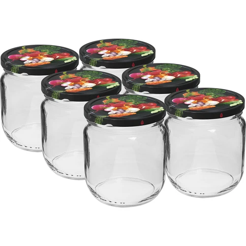 Frasco TO Gurken 425 ml com tampa colorida fi 82/6 - 6 unid.