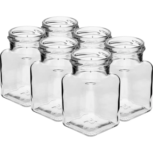 Frasco twist-off 150 ml Quatro Cantos Ø 53 mm com tampa preta, 6 un. - 3