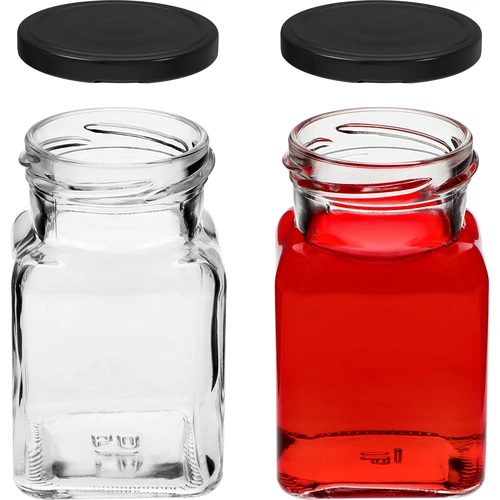 Frasco twist-off 150 ml Quatro Cantos Ø 53 mm com tampa preta, 6 un. - 5