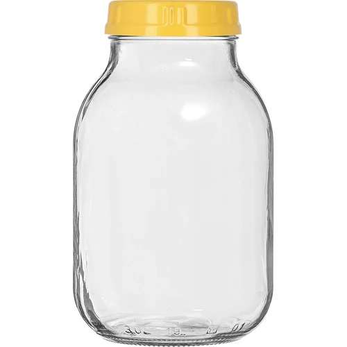 Frasco twist-off 3 L, com pinças e tampa de plástico Ø 100 mm, com pega - 3