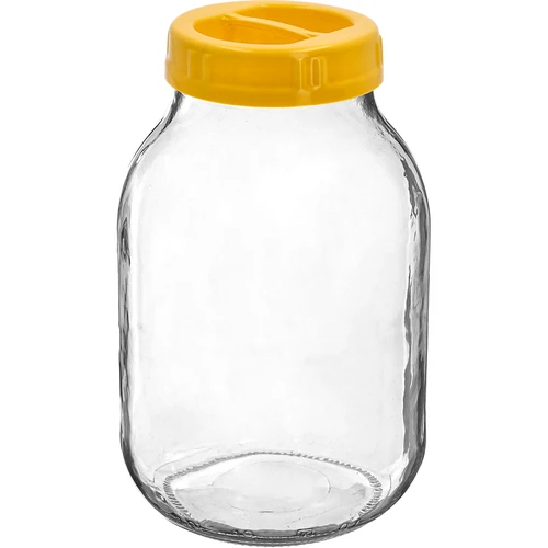 Frasco twist-off 3 L com tampa de plástico Ø 100 com pega