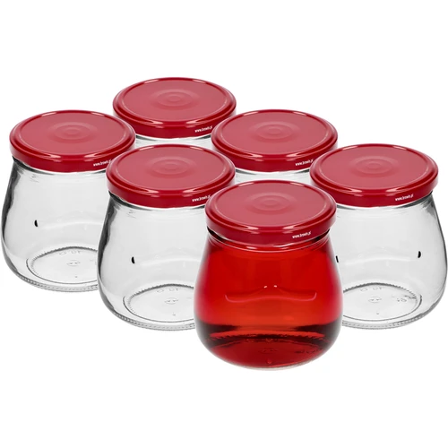 Frasco twist-off 500 ml "Ânfora Invertida" com tampa bordeaux fi 82/6, 6 unidades - 2