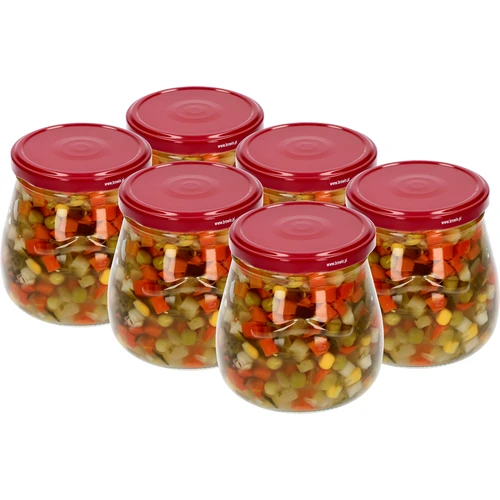 Frasco twist-off 500 ml "Ânfora Invertida" com tampa bordeaux fi 82/6, 6 unidades - 3