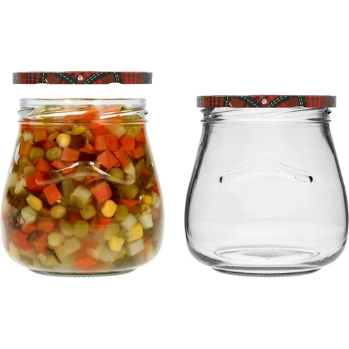 Frasco twist-off 500 ml "Ânfora Invertida" com tampa colorida fi 82/6, 6 unidades - 7