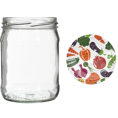 Frasco twist-off 500 ml com tampa colorida fi82/6 - 6 unid. - 5