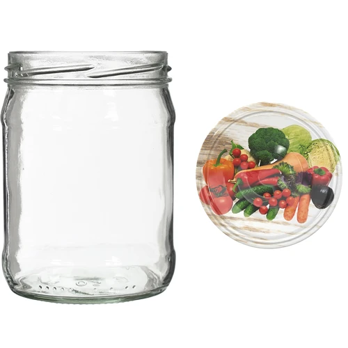 Frasco twist-off 500 ml com tampa colorida fi82/6 - 6 unid. - 9