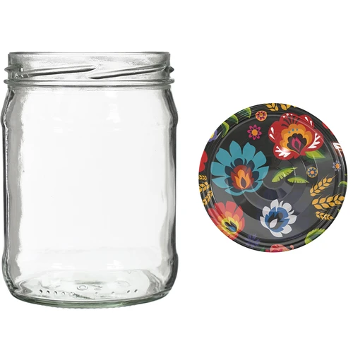 Frasco twist-off 500 ml com tampa colorida fi82/6 - 6 unid. - 7