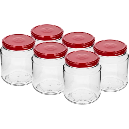Frasco twist-off, "grubasek" 580 ml com tampa bordeaux fi82/6, 6 unidades