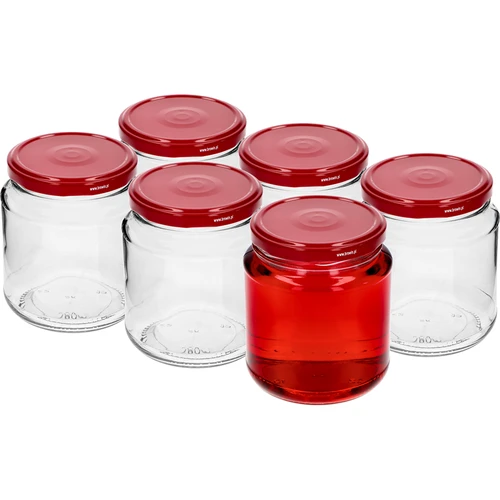 Frasco twist-off, "grubasek" 580 ml com tampa bordeaux fi82/6, 6 unidades - 2