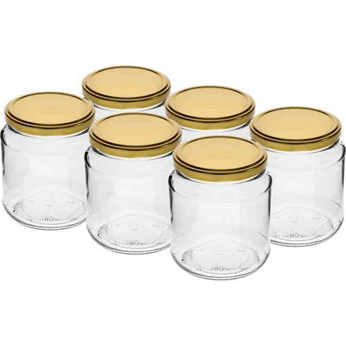 Frasco twist-off, grubasek 580 ml com tampa dourada fi82/6, 6 unidades