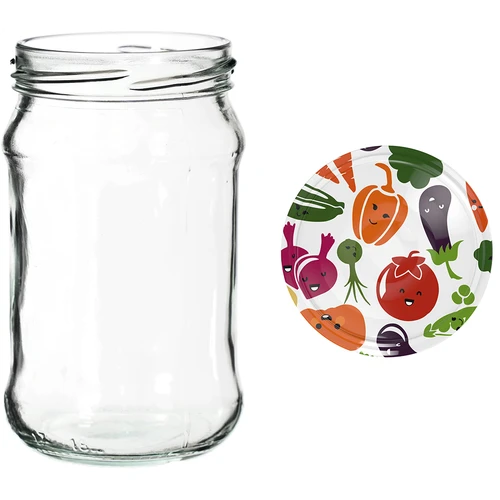 Frascos de 300 ml com tampa colorida fi 66 - 6 unidades - 12
