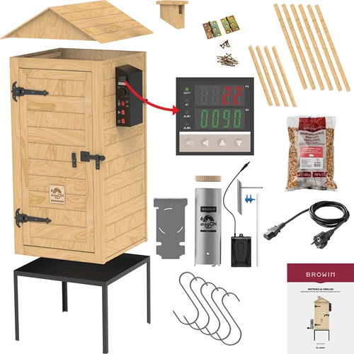 Fumador 200 L dragON Larch E21 — em larício, com módulo de aquecimento elétrico e controlador