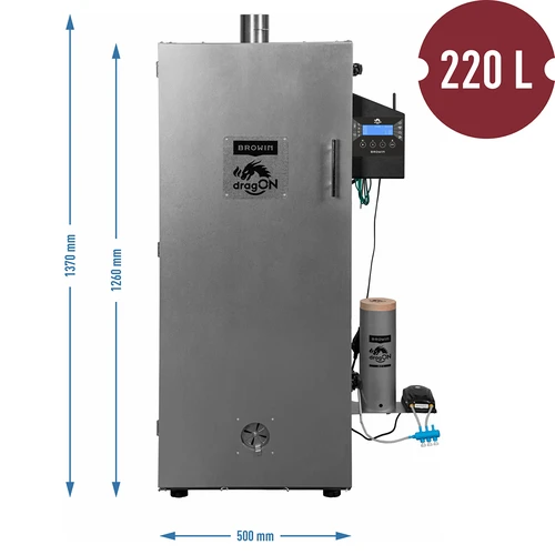 Fumador dragON em aço 220 L, IQ – com controlador Wi‑Fi - 9