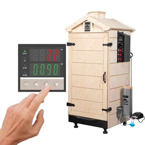 Fumeiro sem moldura dragON PLYWOOD NATURE com controlador digital, 200 L
