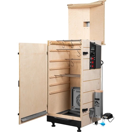 Fumeiro sem moldura dragON PLYWOOD NATURE com controlador digital, 200 L - 3