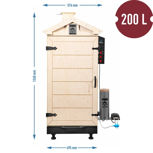 Fumeiro sem moldura dragON PLYWOOD NATURE com controlador digital, 200 L - 8