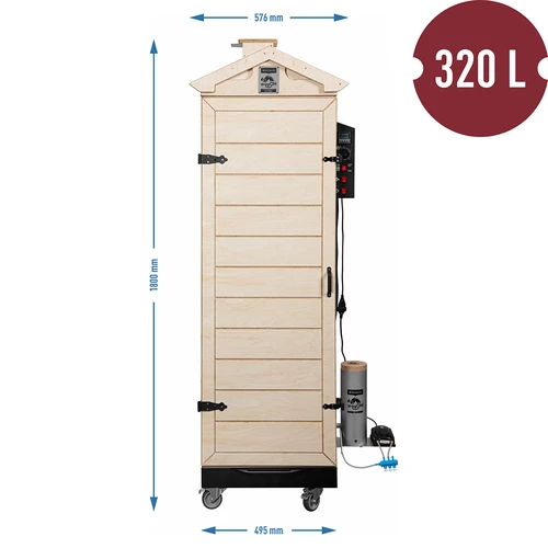 Armário de fumeiro dragON PLYWOOD NATURE – sem estrutura, modular, com controlador digital, 320 L - 8