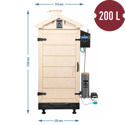 Fumeiro sem moldura dragON PLYWOOD NATURE com controlador Wi‑Fi, 200 L - 8