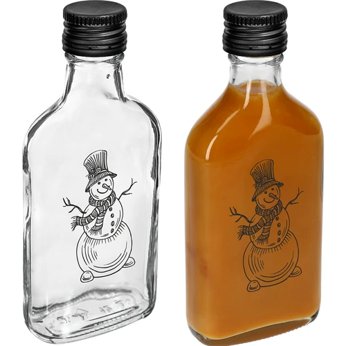 Garrafa tipo frasco de bolso 200 ml com tampa de rosca, impressão "Boneco de Neve", 1 un. - 3