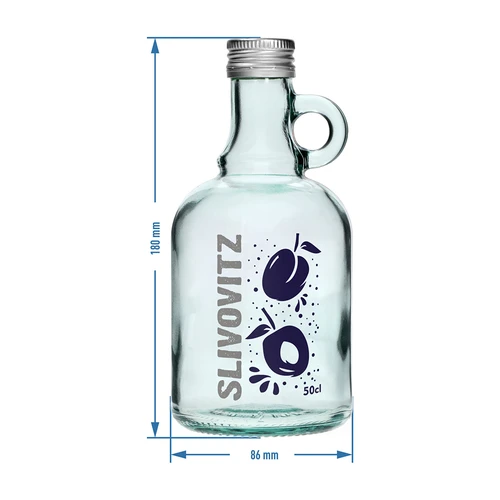 Garrafa 500 ml com tampa de rosca e impressão a 2 cores Slivovitz - 4 unidades - 7