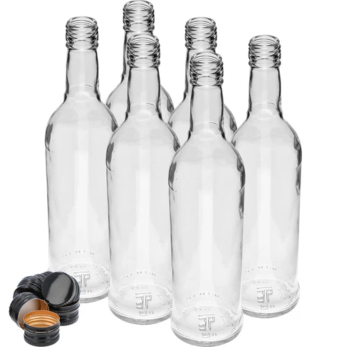Garrafa 500 ml Esguia, com tampa de rosca preta, para vodka, 6 unid. - 3