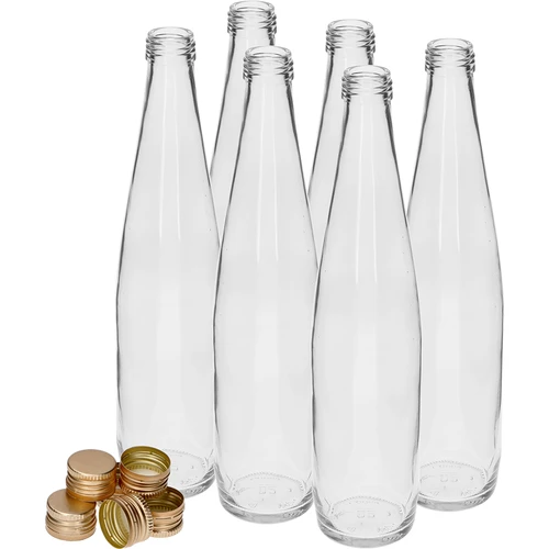 Garrafa Club 500 ml com tampa de rosca dourada, conjunto de 6 unidades - 2
