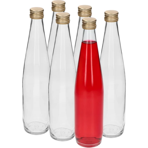 Garrafa Club 500 ml com tampa de rosca dourada, conjunto de 6 unidades - 3