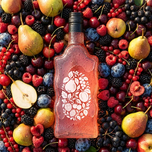 Garrafa Klasztorna 500 ml com tampa de rosca e impressão «Frutos» modelo 1 - 6