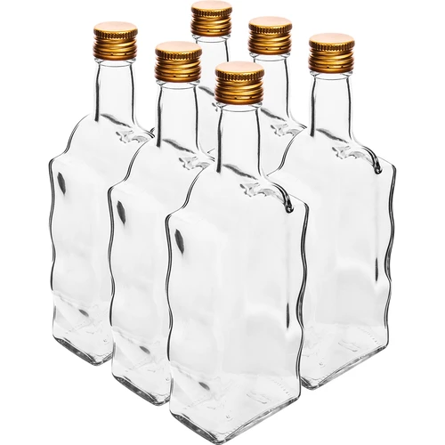 Garrafa Klasztorna 500 ml, com tampa de rosca, vidro transparente - 6 unid.