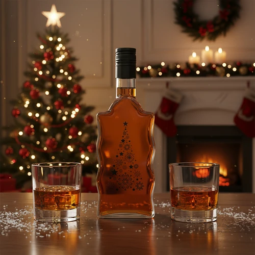 Garrafa Monástica 500 ml com tampa de rosca, estampado "Árvore de Natal", 1 un. - 6