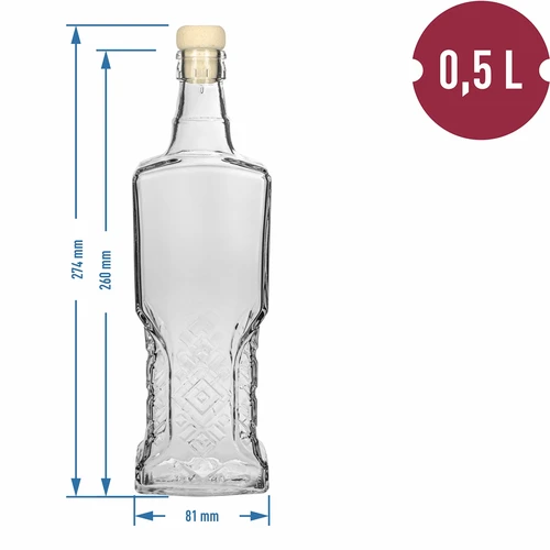 Garrafa Kredensowa 500 ml com rolha - 5
