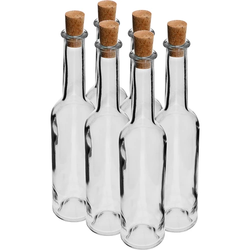 Garrafa para licor 350 ml — conjunto de 6 + 6 rolhas