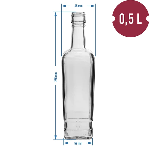 Garrafa Pryncypalna 500 ml com tampa, 6 unidades - 6