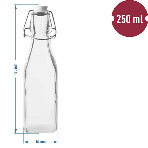 Garrafa Quadrada Hermética 250 ml - 2