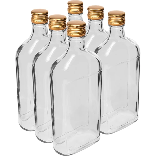 Garrafa tipo cantil 500 ml com tampa de rosca, 6 unidades