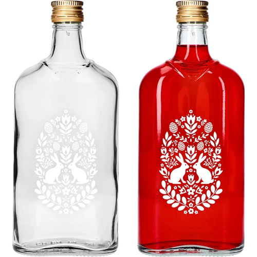 Garrafa tipo cantil 500 ml com tampa de rosca, impressão “Páscoa”, 1 un.