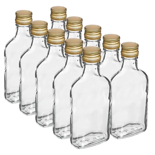 Garrafa tipo cantil para licores com tampa de rosca 200 ml (10 unid.)