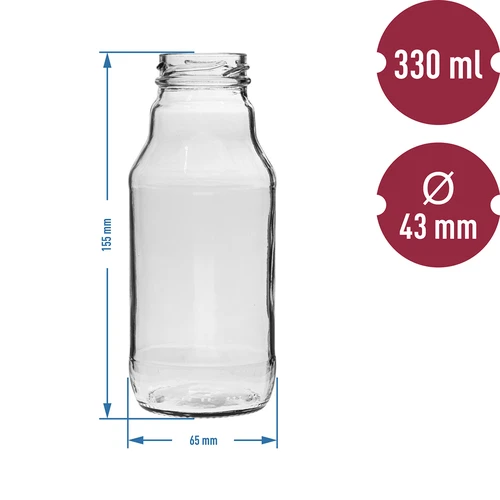 Garrafa TO para sumo 330 ml com tampa fi 43 - 6 unid. - 4