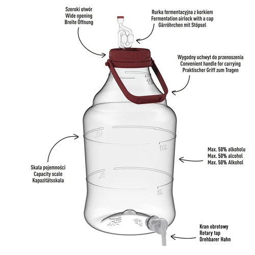 Garrafão 15 L com pega e torneira - 5