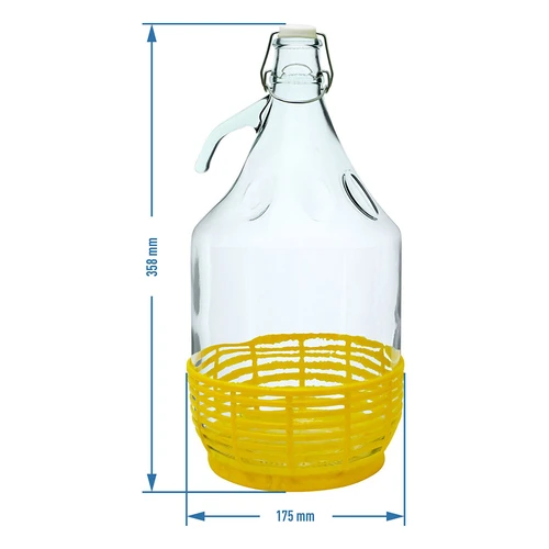 Garrafão Dama 5 L - cesto em plástico, fecho de arame - 2