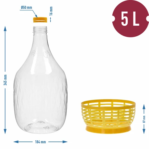 Garrafão Dama 5 L em PET, com tampa de rosca e cesto - 6