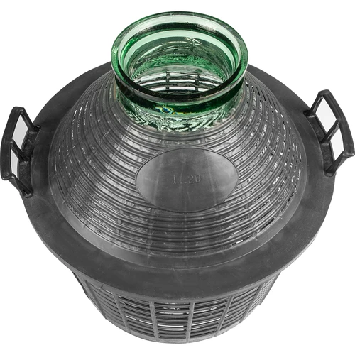 Garrafão para vinho 20 L com boca larga em cesto plástico - 3
