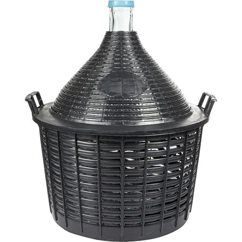 Garrafão para vinho 25 L em cesto de plástico
